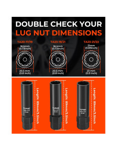 Juego de 3 Enchufes de Tuerca 10 Spline Topme CR-MO 2