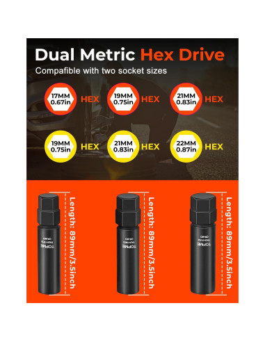 Juego de 3 Enchufes de Tuerca 10 Spline Topme CR-MO