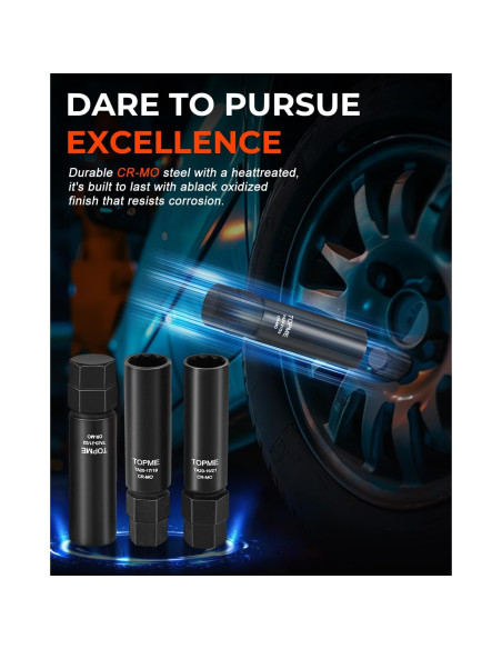 Juego de 3 Enchufes de Tuerca 10 Spline Topme CR-MO