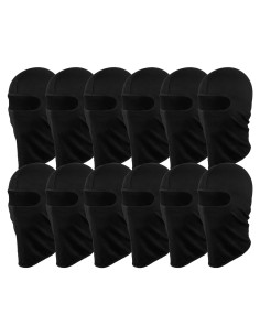 Paquete de 12 Máscaras Balaclava Ninja Multipropósito Negro