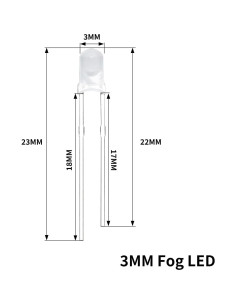 100 Diodos LED Difusos 3mm YUNKE DIANZI 5 Colores 2