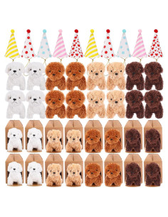 Conjunto 20 Mini Perros de Peluche Motionchic con Sombreros