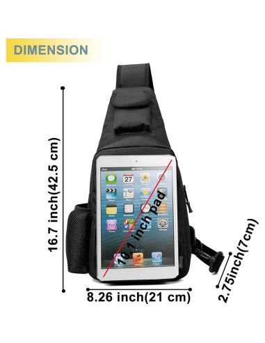 Bolsa de Hombro Táctica Novemkada 1000D Negra 5L