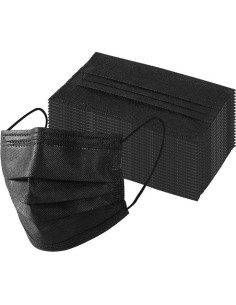 Mascarillas Desechables Negras 3 Capas 100 Unidades 2