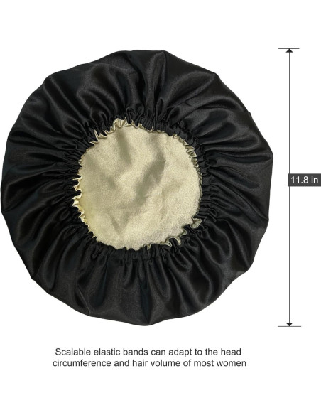 Bonete de satén KEMANLAI para dormir 30 cm cabello rizado