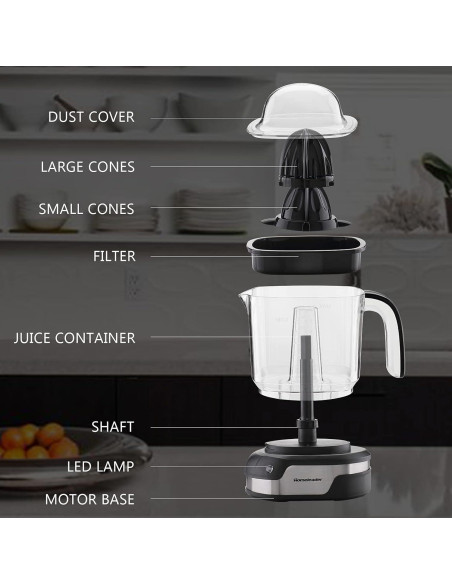 Exprimidor Eléctrico de Cítricos Homeleader 1.2L Acero Inoxidable