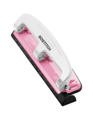 Perforador PaperPro inCOURAGE 12 Hojas Rosa, 3 Agujeros