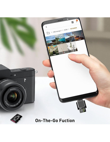 Lector de Tarjetas Micro SD USB-C Leizhan Mini - Negro