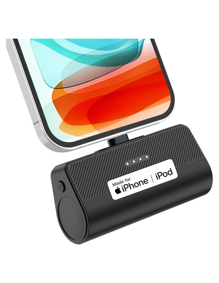 Cargador Portátil KKD 5000mAh para iPhone Negro MFi