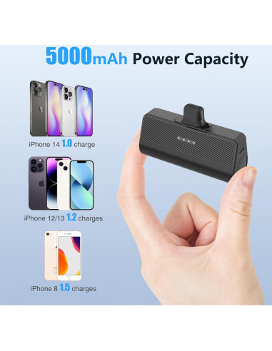 Cargador Portátil KKD 5000mAh para iPhone Negro MFi