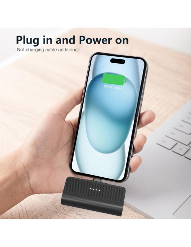 Cargador Portátil KKD 5000mAh para iPhone Negro MFi