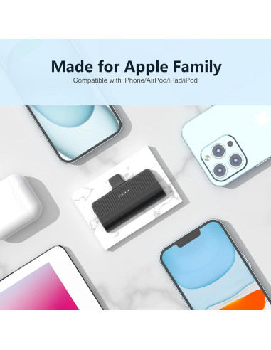 Cargador Portátil KKD 5000mAh para iPhone Negro MFi