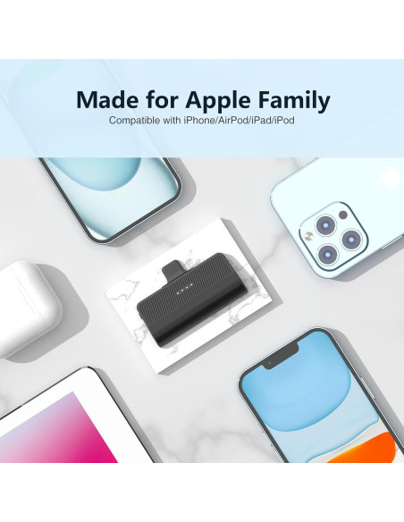 Cargador Portátil KKD 5000mAh para iPhone Negro MFi