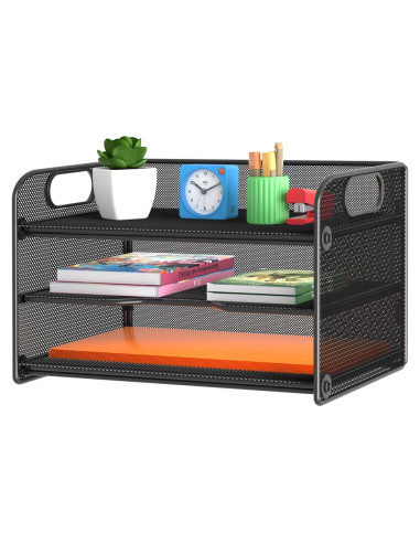 Organizador de Papel Samstar 3 Niveles con Asa Negro
