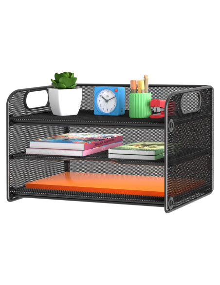 Organizador de Papel Samstar 3 Niveles con Asa Negro