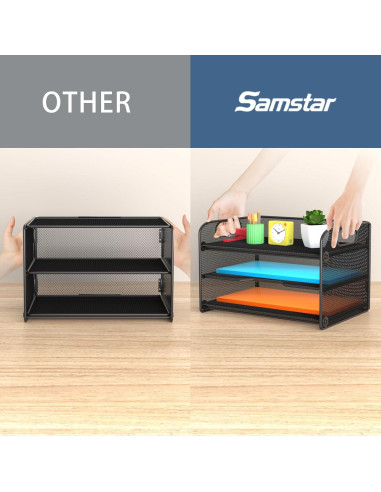 Organizador de Papel Samstar 3 Niveles con Asa Negro