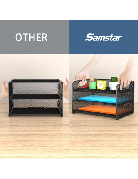 Organizador de Papel Samstar 3 Niveles con Asa Negro