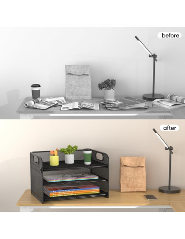 Organizador de Papel Samstar 3 Niveles con Asa Negro