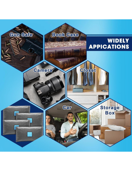 Paquete de 10 Bolsas Deshidratantes Timgle 200g Reutilizables