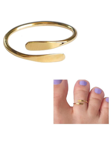 Anillo ajustable de oro chapado sobre plata esterlina MiYa