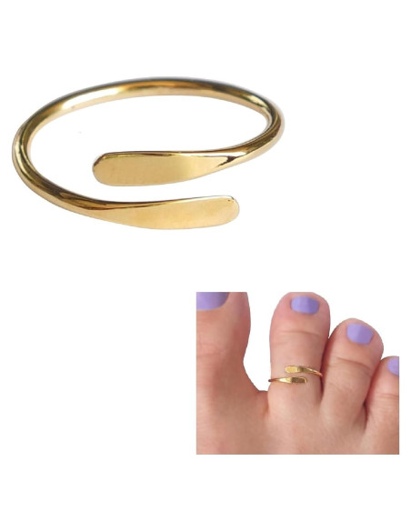 Anillo ajustable de oro chapado sobre plata esterlina MiYa