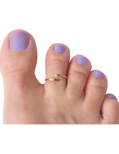Anillo ajustable de oro chapado sobre plata esterlina MiYa