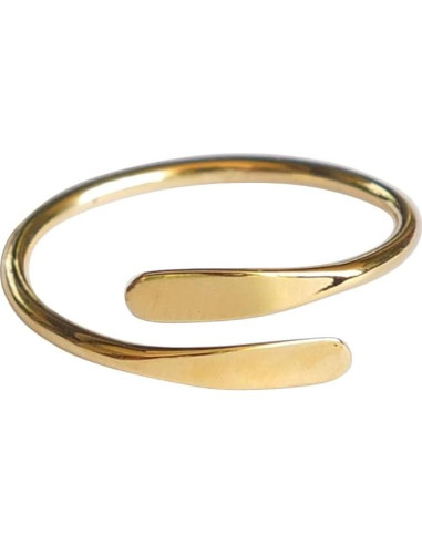 Anillo ajustable de oro chapado sobre plata esterlina MiYa