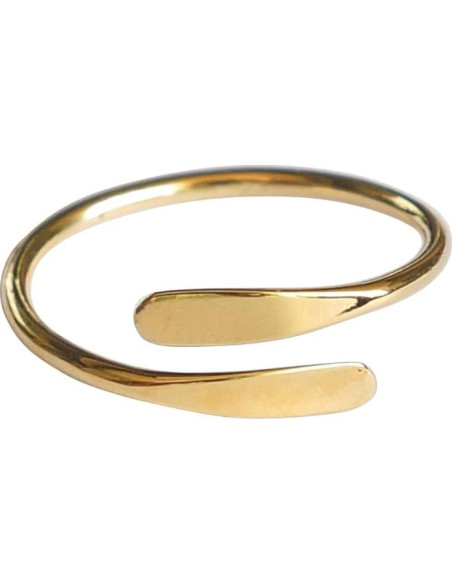 Anillo ajustable de oro chapado sobre plata esterlina MiYa
