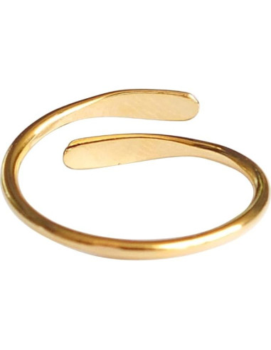 Anillo ajustable de oro chapado sobre plata esterlina MiYa