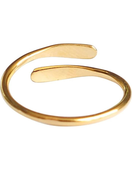 Anillo ajustable de oro chapado sobre plata esterlina MiYa