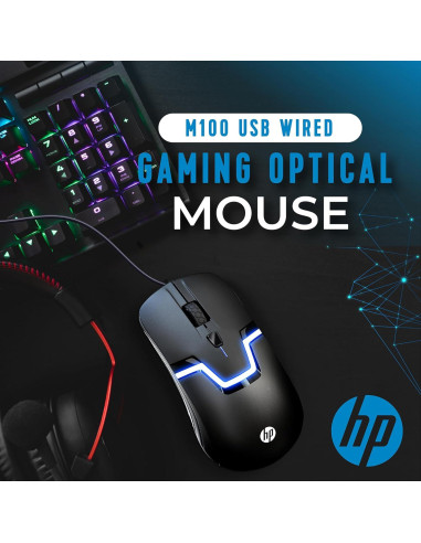 Ratón Gaming HP M160 RGB con Cable 110g 3 Botones