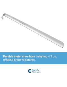 Calzador de Metal Comfy Clothiers Mango Largo 42cm Acero Inoxidable 2