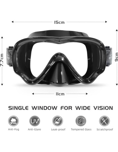 Máscara de Buceo Seago para Niños 5-15 Años Antivaho 180