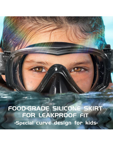 Máscara de Buceo Seago para Niños 5-15 Años Antivaho 180