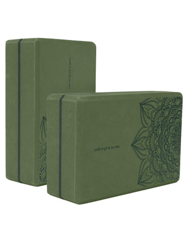 Bloques de Yoga Nuveti de Espuma EVA Verde Bosque - 2 Unidades