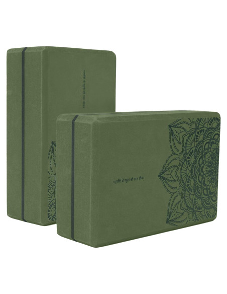 Bloques de Yoga Nuveti de Espuma EVA Verde Bosque - 2 Unidades