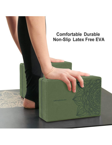 Bloques de Yoga Nuveti de Espuma EVA Verde Bosque - 2 Unidades