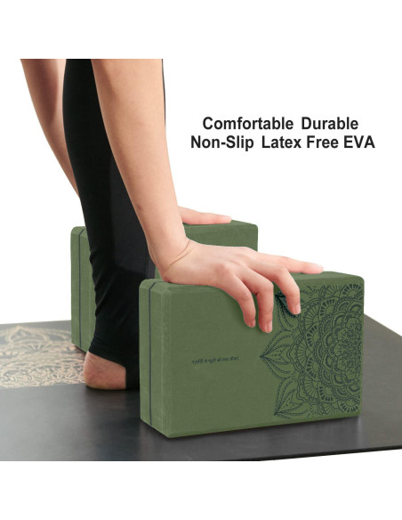 Bloques de Yoga Nuveti de Espuma EVA Verde Bosque - 2 Unidades