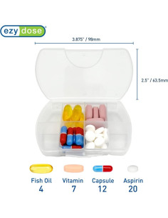 Estuche de Pastillas Ezy Dose Duro 8 Compartimentos Negro 2