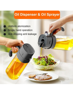 Rociador de Aceite Whisary 550 ml Reutilizable para Cocina 2