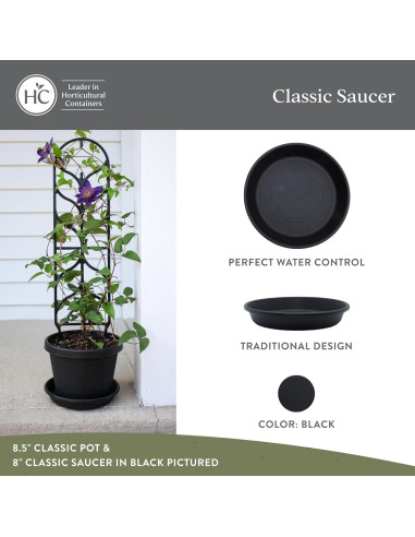 Platillo Redondo de Plástico HC Companies 15.24 cm Negro