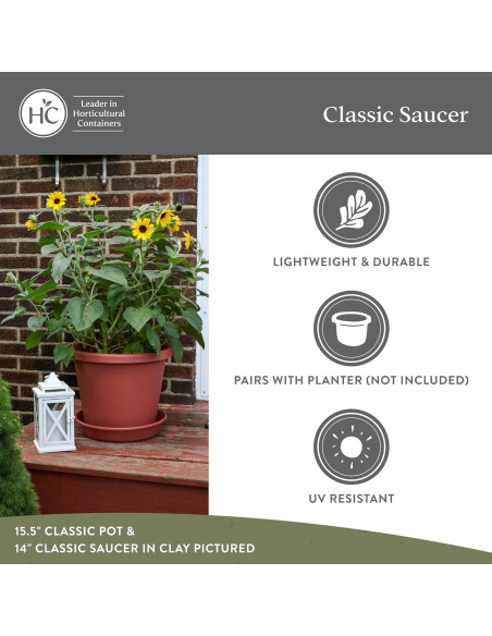 Platillo Redondo de Plástico HC Companies 15.24 cm Negro