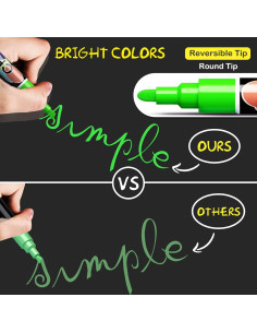Marcadores de Tiza Líquida SAKEYR - 8 Colores Neón Borrables 2
