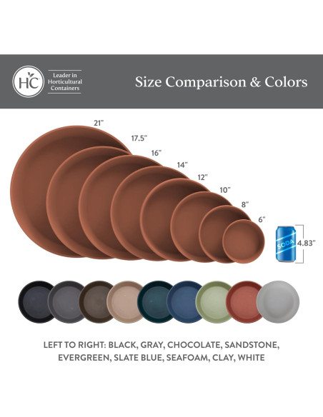 Platillo Redondo de Plástico HC Companies 15.24 cm Negro