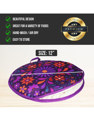 Bolsa Calentadora de Tortillas Sophix 30.48 cm Floral Aislante
