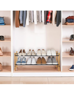 Estante de Zapatos Expandible STORAGE MANIAC 2 Niveles Bambú 2