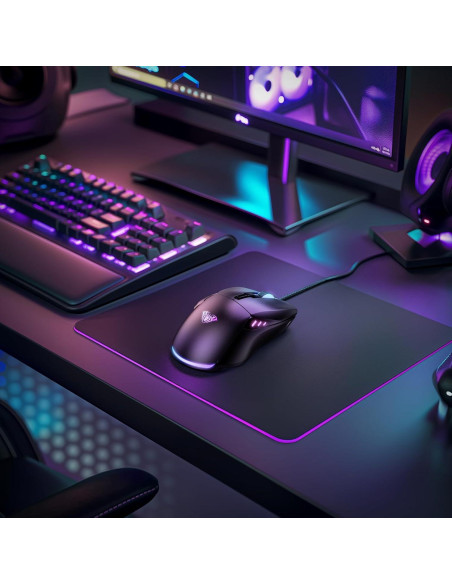 Ratón Gaming AULA F815 RGB 12800 DPI 6 Botones Macro
