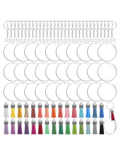 Juego de Llaveros Acrílicos Duufin 72 Piezas con Borlas Coloridas