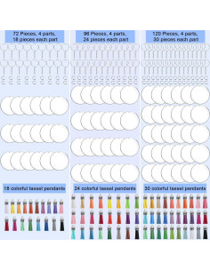 Juego de Llaveros Acrílicos Duufin 72 Piezas con Borlas Coloridas 2