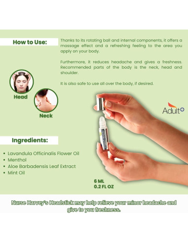 Bastón Calmante para la Cabeza Nurse Harvey - Natural 6 ml